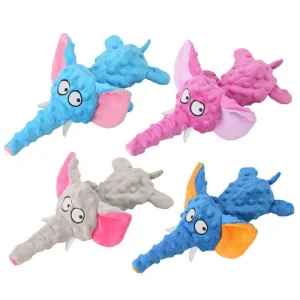 Cartoon Elephant Shaped Dog Chew Toy, Squeaky Plush Toy, Bite Resistant Teeth Cleaning Pet Supplies