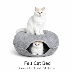 Eco-Friendly Large Dog House, Felt Dog Tunnel Bed, Detachable Washable Pet Bed for Dogs