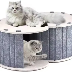Modern Eco-Friendly Pet Bed, Large Felt Cave Cat Hideout, Tunnel Bed for Indoor Cats