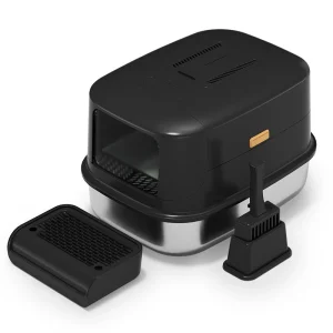 Stainless Steel Cat Litter Basin Extra Large Spill Proof Pet Toilet